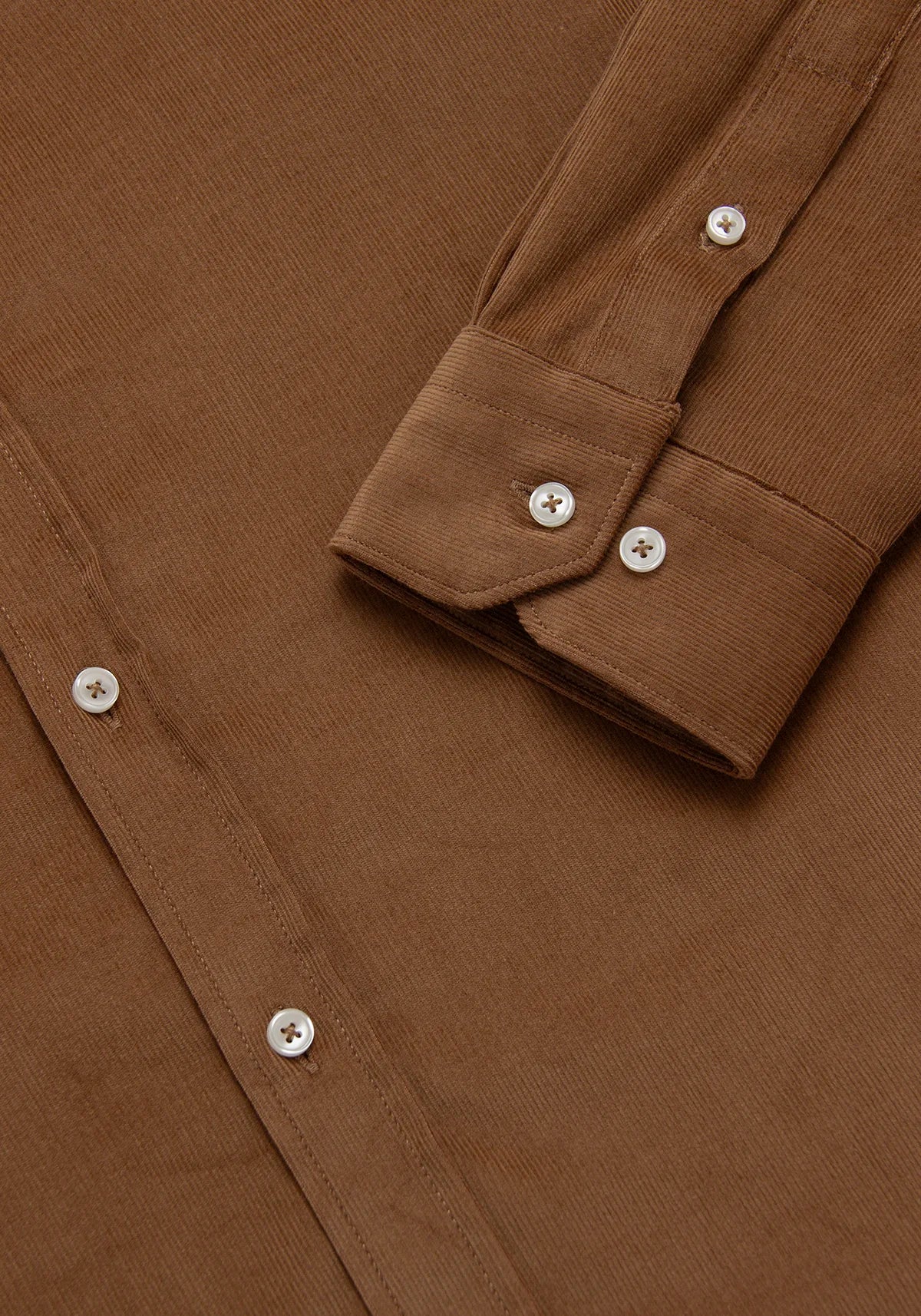 Camisa Micropana Botón Contraste Algodón Caramelo